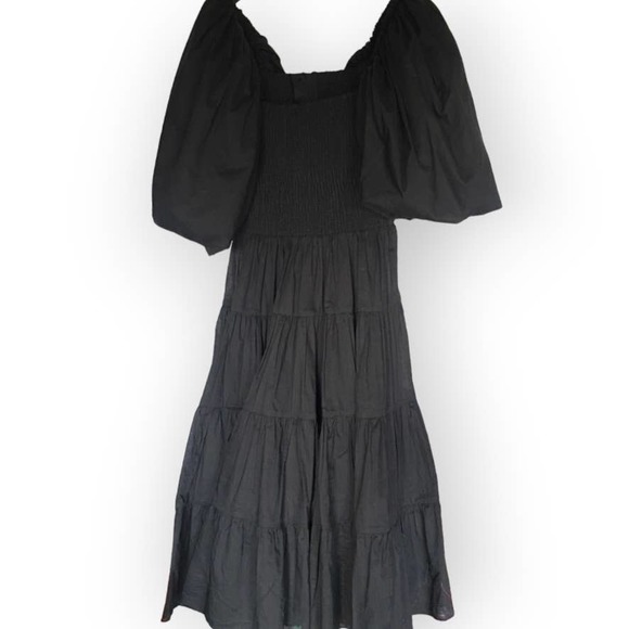 AJE Cherished Puff Sleeve Midi Dress - Black, AU2/US 8 - Picture 5 of 13